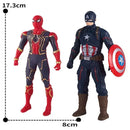 Brinquedos infantis de 17 cm, figuras de anime da Marvel, Homem-Aranha, Hulk, Homem de Ferro, desenho animado, brinquedo para crianças, boneca que brilha no escuro, hobby.