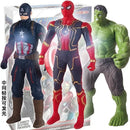 Brinquedos infantis de 17 cm, figuras de anime da Marvel, Homem-Aranha, Hulk, Homem de Ferro, desenho animado, brinquedo para crianças, boneca que brilha no escuro, hobby.