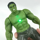 Brinquedos infantis de 17 cm, figuras de anime da Marvel, Homem-Aranha, Hulk, Homem de Ferro, desenho animado, brinquedo para crianças, boneca que brilha no escuro, hobby.