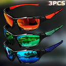 1Óculos de Sol Esportivos Polarizados Masculinos /3PCS Leves com Visão Noturna para Ciclismo, Direção, Pesca e Moda com Lentes Espelhadas
