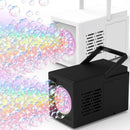 Máquina de bolhas de sabão elétrica portátil totalmente automática com 10 furos, brinquedo para aniversários ao ar livre, sem bateria e sem água para bolhas.