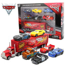 Conjunto de 6-7 peças de carros de corrida de metal fundido da Disney Pixar Car 3, 2 e 1: Relâmpago McQueen, Caminhão Mack, Jackson e Storm. Brinquedo Dinoco Racer para meninos.