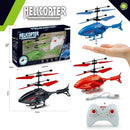Helicóptero de indução com controle remoto resistente a impactos, drone de brinquedo suspenso de modo duplo com luzes.