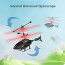 Helicóptero de indução com controle remoto resistente a impactos, drone de brinquedo suspenso de modo duplo com luzes.