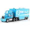 Miniatura de caminhão em miniatura do filme Carros 3 da Pixar, com os personagens Relâmpago McQueen, Jackson e Storm Ramirez. Brinquedo infantil para presente.