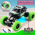 Carrinho de controle remoto com luzes coloridas piscantes, rodas de borracha, brinquedo off-road ideal para presentes de Natal para crianças.