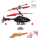 Helicóptero de indução com controle remoto resistente a impactos, drone de brinquedo suspenso de modo duplo com luzes.