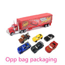 Conjunto de 6-7 peças de carros de corrida de metal fundido da Disney Pixar Car 3, 2 e 1: Relâmpago McQueen, Caminhão Mack, Jackson e Storm. Brinquedo Dinoco Racer para meninos.