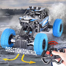 Carrinho de controle remoto com luzes coloridas piscantes, rodas de borracha, brinquedo off-road ideal para presentes de Natal para crianças.