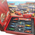 Caixa de presente com 12 peças de carros Disney Pixar, miniaturas de metal fundido do Relâmpago McQueen, brinquedo de caminhão do Tio Jackson para aniversário de menino.