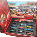 Caixa de presente com 12 peças de carros Disney Pixar, miniaturas de metal fundido do Relâmpago McQueen, brinquedo de caminhão do Tio Jackson para aniversário de menino.