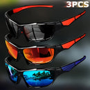 1Óculos de Sol Esportivos Polarizados Masculinos /3PCS Leves com Visão Noturna para Ciclismo, Direção, Pesca e Moda com Lentes Espelhadas