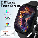 Relógio Inteligente 2025 com Tela Colorida de 2,01 Polegadas, Compatível com Android e iOS, Bluetooth para Atender Chamadas, Rastreador de Atividades Físicas, Feminino e Masculino.