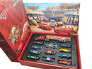 Caixa de presente com 12 peças de carros Disney Pixar, miniaturas de metal fundido do Relâmpago McQueen, brinquedo de caminhão do Tio Jackson para aniversário de menino.