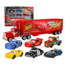 Conjunto de 6-7 peças de carros de corrida de metal fundido da Disney Pixar Car 3, 2 e 1: Relâmpago McQueen, Caminhão Mack, Jackson e Storm. Brinquedo Dinoco Racer para meninos.